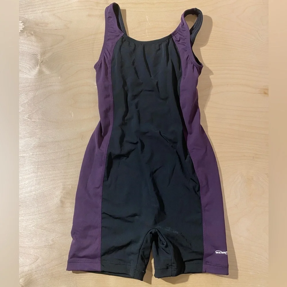 Water Pro Women's Black and Purple One Piece Swimsuit 12 (OM)